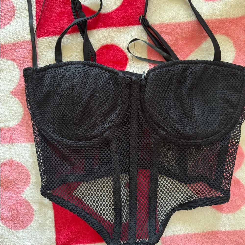 Black Mesh Bustier